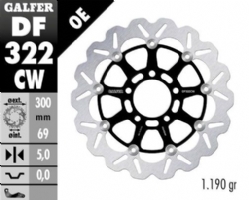 Disco de freno Galfer DF322CW Wave Flotante Completo Nucleo Aluminio 300mm