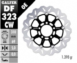 Disco de freno Galfer DF323CW Wave Flotante Completo Nucleo Aluminio 310mm
