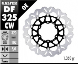Disco de freno Galfer DF325CW Wave Flotante Completo Nucleo Aluminio 320mm