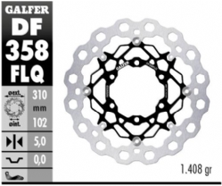 Disco de freno Galfer DF358FLQ Flotante Cubiq Nucleo Acero 310x5mm
