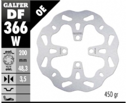Disco de freno Galfer DF366W Wave Fijo 200x3.5mm