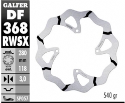 Disco de freno Galfer DF368RWSX Wave Fijo Ranurado Sobre medida 280x3