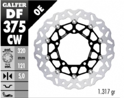Disco de freno Galfer DF375CW Wave Flotante Completo Nucleo Aluminio 320mm