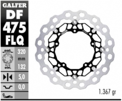 Disco de freno Galfer DF475FLQ Flotante Cubiq Nucleo Acero 320x5mm