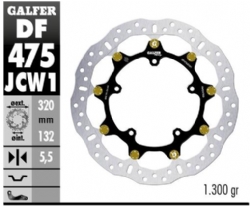 Disco de freno Galfer DF475JCW1G03 Wave Flotante Racing 320x5.5mm
