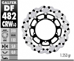 Disco de freno Galfer DF482CRWI Wave Flotante Ranurado D Izquierdo