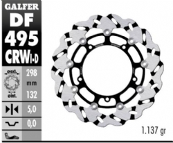 Disco de freno Galfer DF495CRWD Wave Flotante Ranurado Derecho