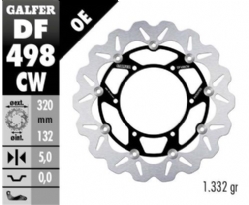 Disco de freno Galfer DF498CW Wave Flotante Completo Nucleo Aluminio 320mm