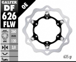 Disco de freno Galfer DF626FLW Wave Flotante Nucleo Acero 260x3mm