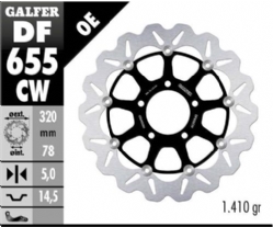 Disco de freno Galfer DF655CW Wave Flotante Completo Nucleo Aluminio 320m