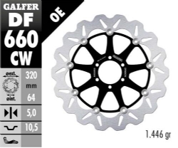 Disco de freno Galfer DF660CW Wave Flotante Completo Nucleo Aluminio 320mm