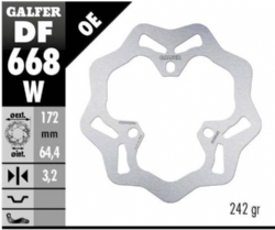 Disco de freno Galfer DF668W Wave Fijo 172x3.2mm