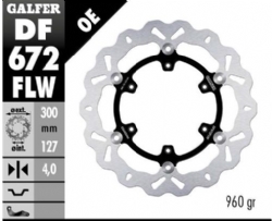 Disco de freno Galfer DF672FLW Wave Flotante Nucleo Acero 300x4mm