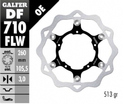 Disco de freno Galfer DF710FLW Wave Flotante Nucleo Acero 260x3mm