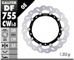 Disco de freno Galfer DF755CWD Wave Flotante Completo Derecho