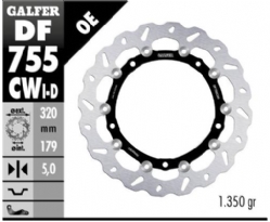 Disco de freno Galfer DF755CWI Wave Flotante Completo Izquierdo
