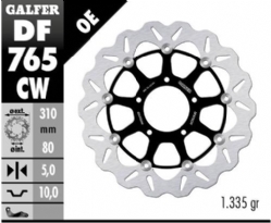 Disco de freno Galfer DF765CW Wave Flotante Completo Nucleo Aluminio 310mm