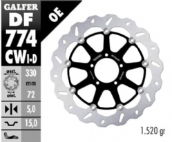 Disco de freno Galfer DF774CWI Wave Flotante Completo Izquierdo