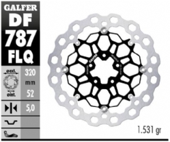 Disco de freno Galfer DF787FLQ Flotante Cubiq Nucleo Acero 320x5mm