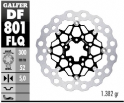 Disco de freno Galfer DF801FLQ Flotante Cubiq Nucleo Acero 300x5mm