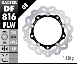 Disco de freno Galfer DF816FLW Wave Flotante Nucleo Acero 270x5mm