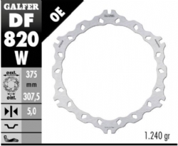 Disco de freno Galfer DF820W Wave Fijo 375x5mm