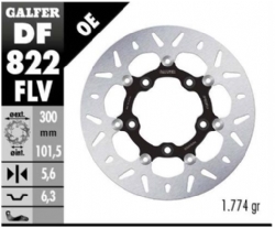 Disco de freno Galfer DF822FLV Round Flotante Nucleo Acero 300x5.6mm