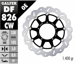 Disco de freno Galfer DF826CW Wave Flotante Completo Nucleo Aluminio 320mm