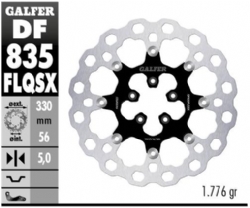 Disco de freno Galfer DF835FLQSX Flotante Cubiq Nucleo Acero SUPER OSIZE