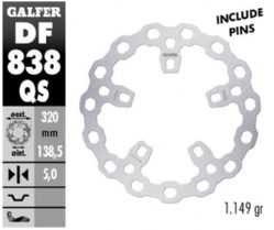 Disco de freno Galfer DF838QS Fijo Cubiq Sobre medidaD 320x5mm