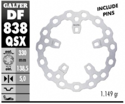 Disco de freno Galfer DF838QSX Fijo Cubiq Super Sobre medida 330x5mm