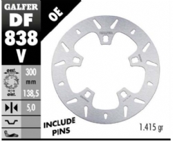 Disco de freno Galfer DF838V Fijo redondo 300x5mm