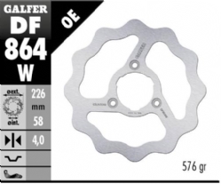 Disco de freno Galfer DF864W Wave Fijo 226x4mm