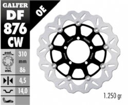 Disco de freno Galfer DF876CW Wave Flotante Completo Nucleo Aluminio310x4mm