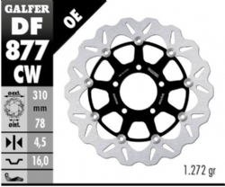 Disco de freno Galfer DF877CW Wave Flotante Completo Nucleo Aluminio 310mm