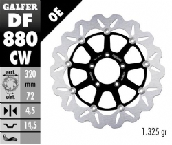 Disco de freno Galfer DF880CW Wave Flotante Completo Nucleo Aluminio 320mm
