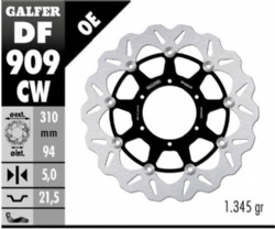 Disco de freno Galfer DF909CW Wave Flotante Completo Nucleo Aluminio 310mm
