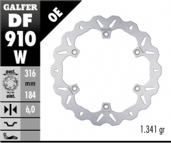 Disco de freno Galfer DF910W Wave Fijo 316x6mm