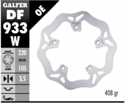 Disco de freno Galfer DF933W Wave Fijo 220x3.5mm