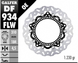 Disco de freno Galfer DF934FLW Wave Flotante Completo Nucleo Acero 310