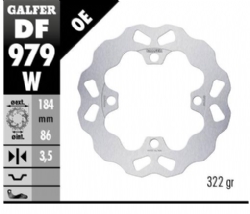 Disco de freno Galfer DF979W Wave Fijo 245X6mm Trasero