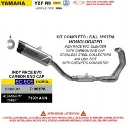 Escape completo Arrow 71981AKN Yamaha YZF R9 2025 homologado silencioso Indy Race EVO aluminio Dark