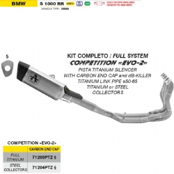 Escape completo Arrow 71204PTZ Competition EVO-2 BMW S 1000 RR 2019-2024 2R99