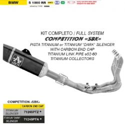 Escape completo Arrow 71245PTN Competition SBK BMW S 1000 RR 2019-2024 2R99 Full Titanium Silencioso titanio Dark