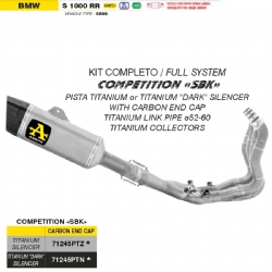 Escape completo Arrow 71245PTZ Competition SBK BMW S 1000 RR 2019-2024 2R99 Full Titanium Silencioso titanio