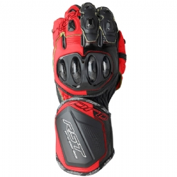 Guantes piel RST Pro Series GP D3O Negro / Flo Rojo