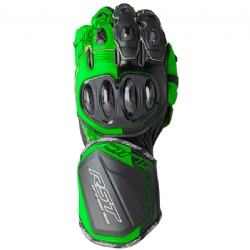 Guantes piel RST Pro Series GP D3O Negro / Flo Verde