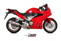 H.064.lnc Mivv Silencioso Escape Oval Titan Con Tapa Carbono Honda Vfr 800 F 2014-20