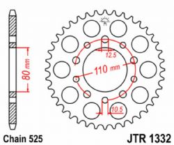 Corona JT Sprockets JTR1332.40ZBK para moto