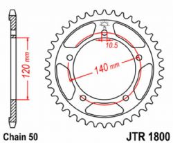 Corona JT Sprockets JTR1800.44ZBK para moto
